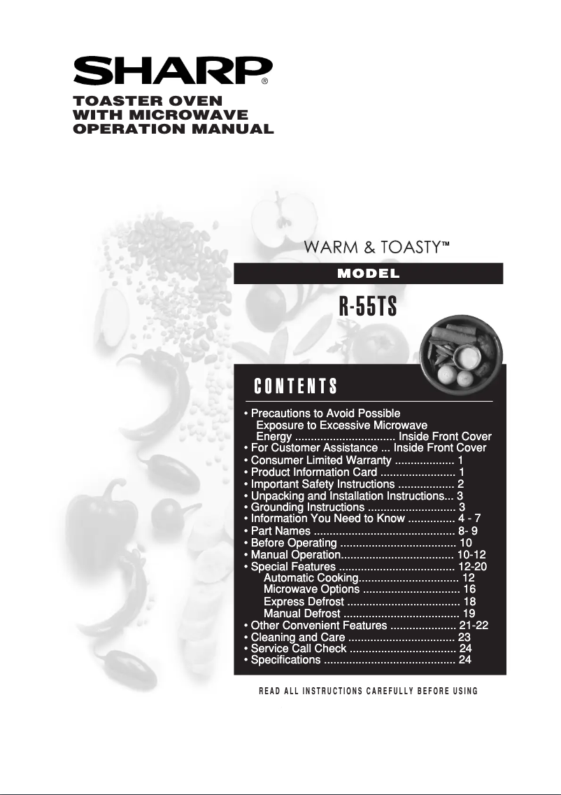 Image de la première page du manuel de l'appareil R-55TS