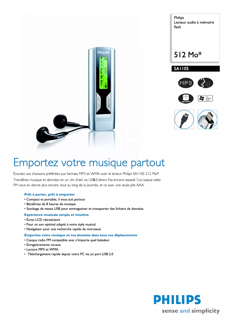 Image de la première page du manuel de l'appareil SA1105