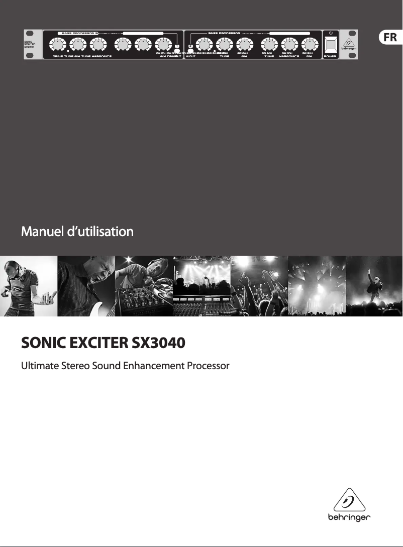 Page 1 de la notice Manuel utilisateur Behringer Sonic Exciter SX3040