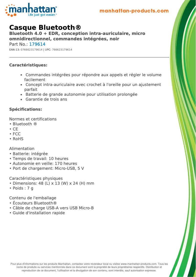 Page n°1 - Fiche technique Manhattan 179614