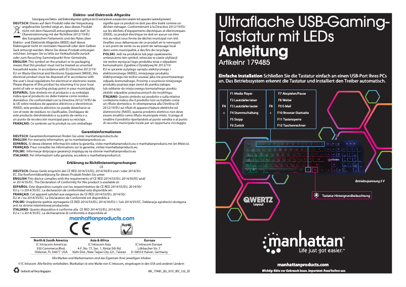 Page 1 de la notice Manuel utilisateur Manhattan 179485