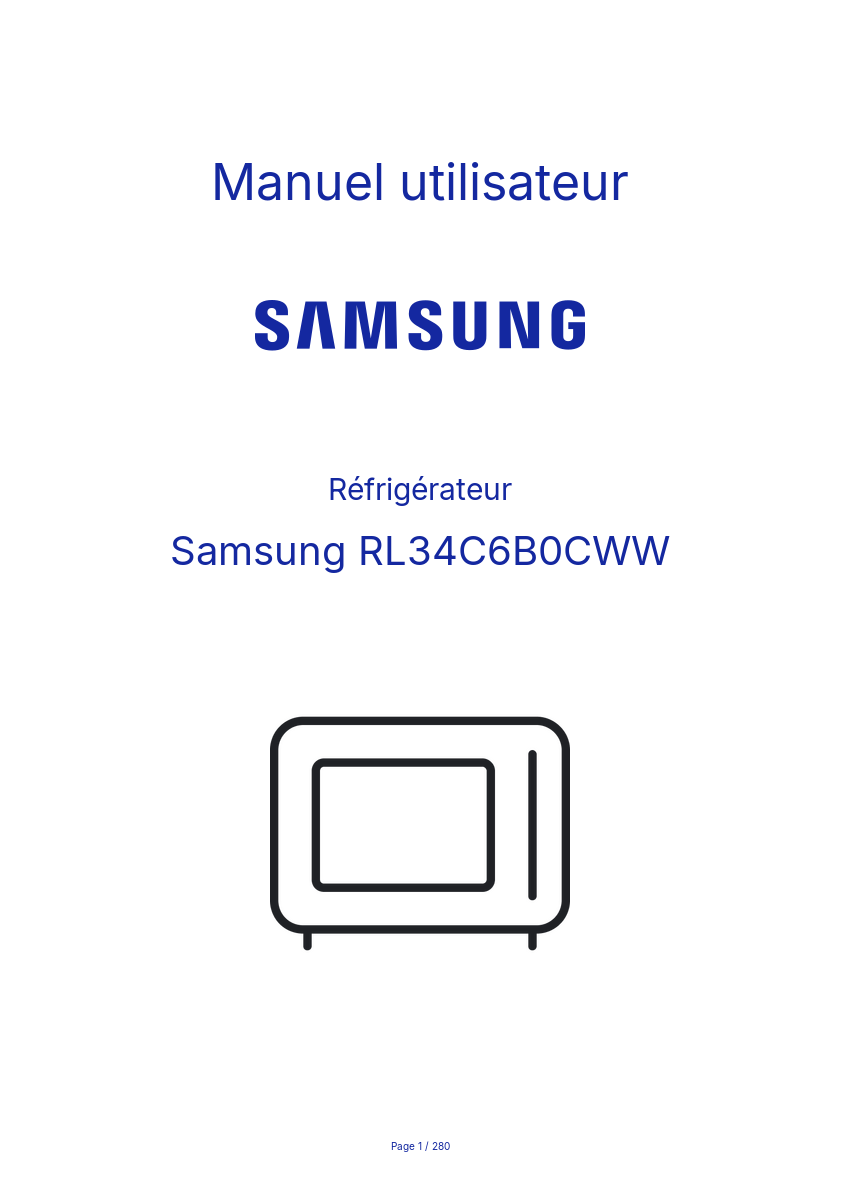 Page n°1 - Manuel utilisateur Samsung RL34C6B0CWW