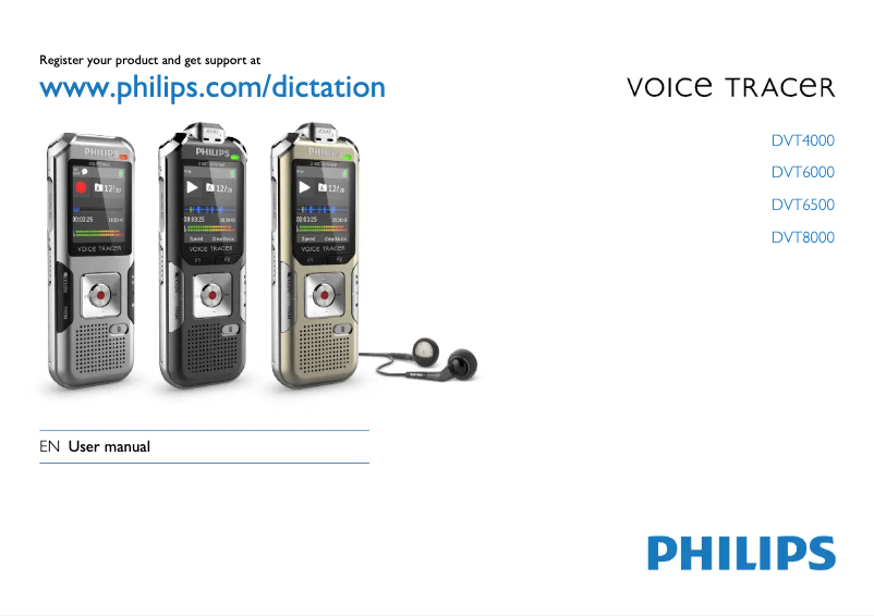 Page 1 de la notice Manuel utilisateur Philips Voice Tracer DVT4000