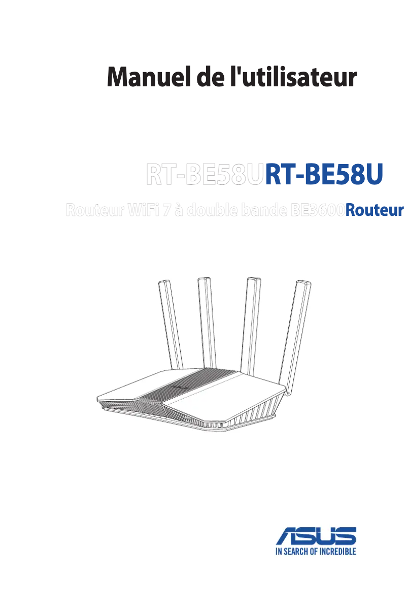 Image de la première page du manuel de l'appareil RT-BE58U