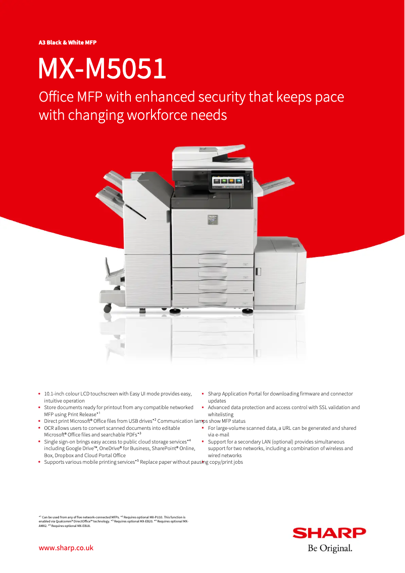 Page n°1 - Fiche technique Sharp MX-M5051