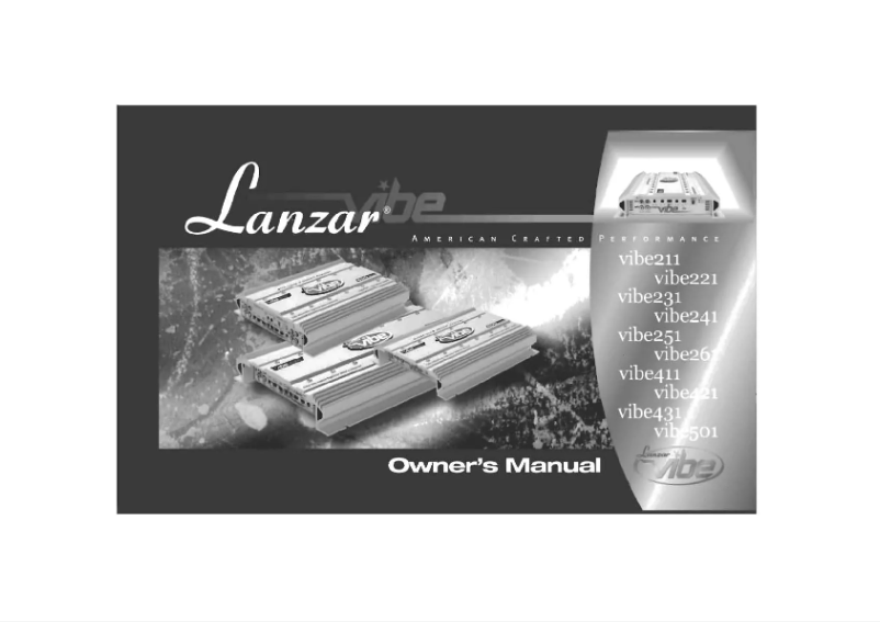 Page n°1 - Manuel utilisateur Lanzar VIBE 421