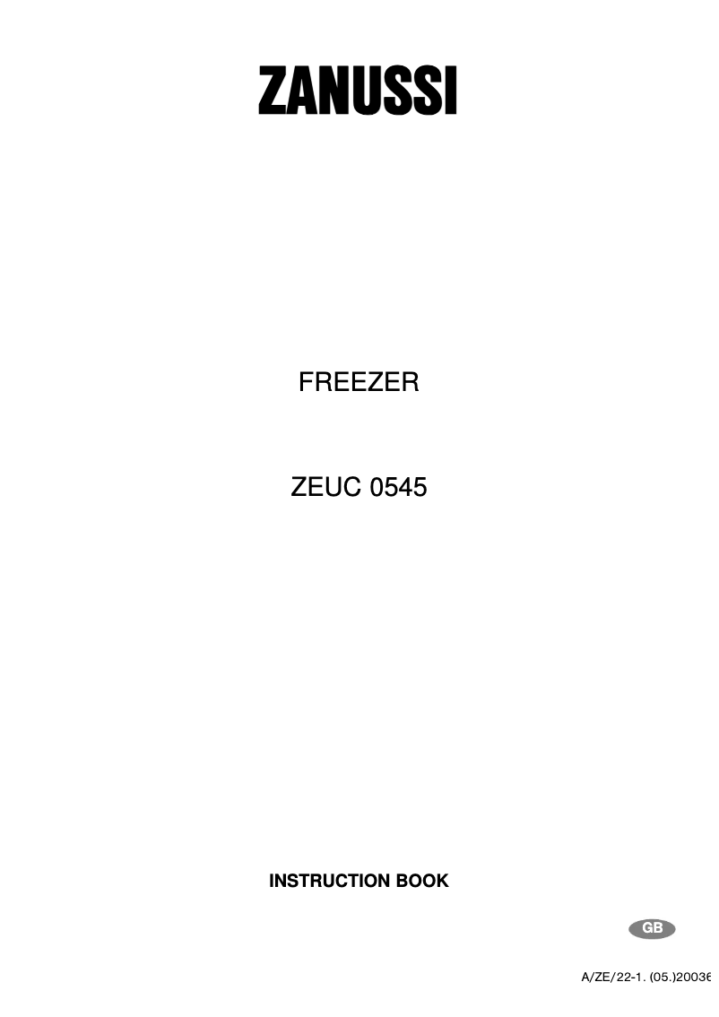 Image de la première page du manuel de l'appareil ZEUC 0545