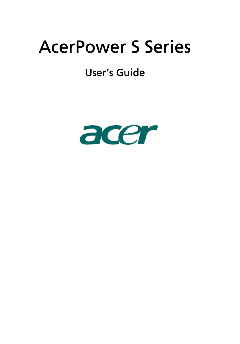 Page n°1 - Manuel utilisateur Acer Power S