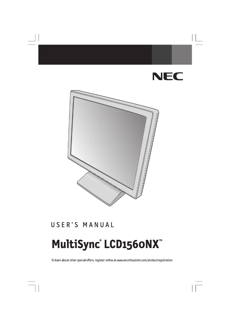 Image de la première page du manuel de l'appareil MultiSync LCD1560NX