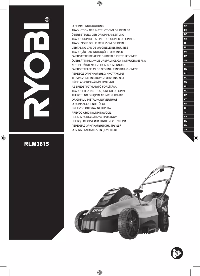 Page 1 de la notice Manuel utilisateur RYOBI RLM3615