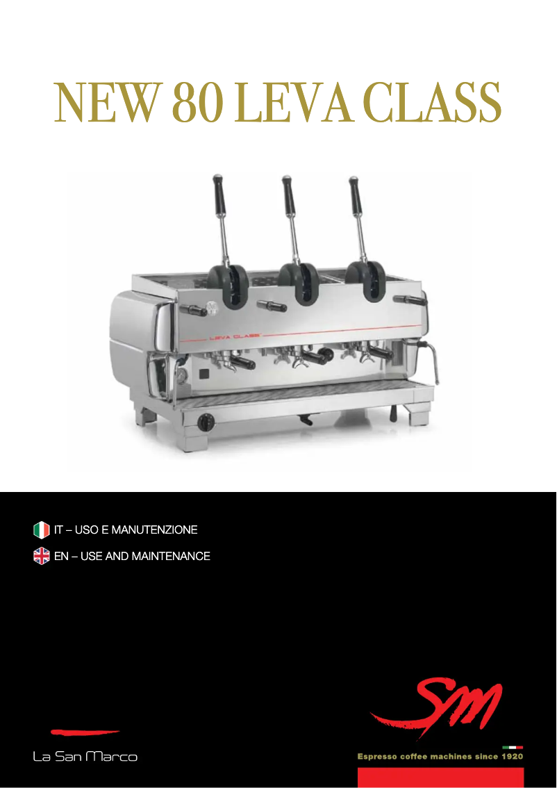 Page 1 de la notice Manuel utilisateur La San Marco New 80 Leva Class