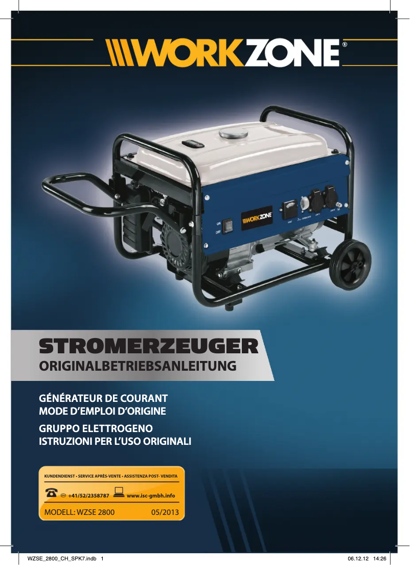 Page 1 de la notice Manuel utilisateur Workzone WZSE 2800