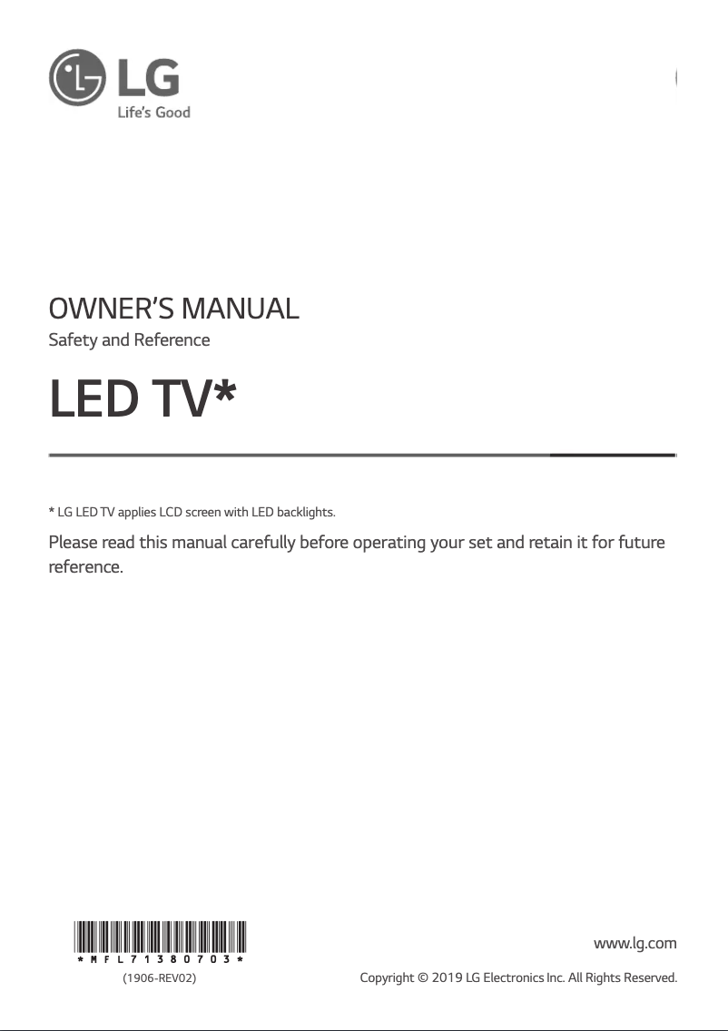 Page n°1 - Manuel utilisateur LG 32LM6300
