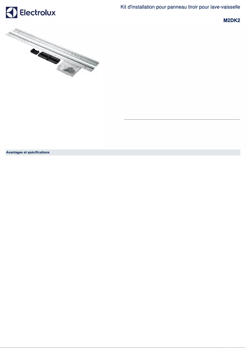 Page 1 de la notice Fiche technique AEG M2DK2