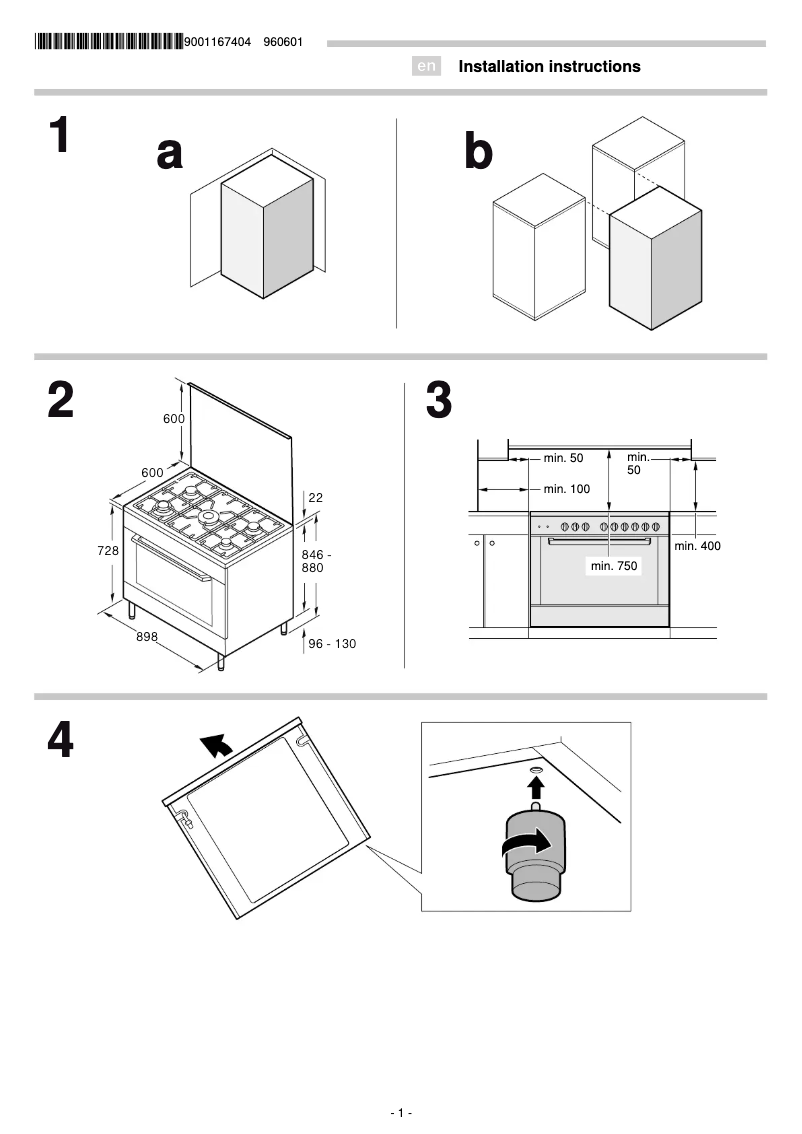 Page 1 de la notice Guide d'installation Siemens HG73G8357M