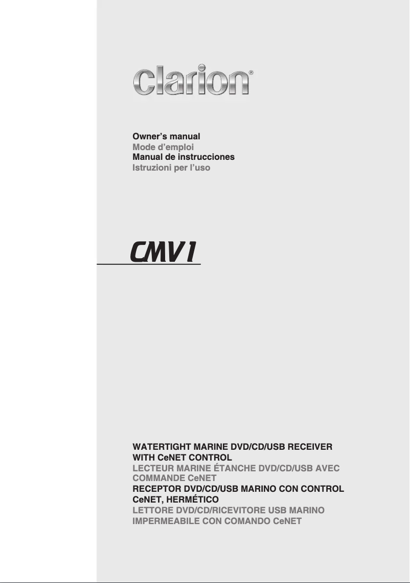 Page 1 de la notice Manuel utilisateur Clarion CMV1