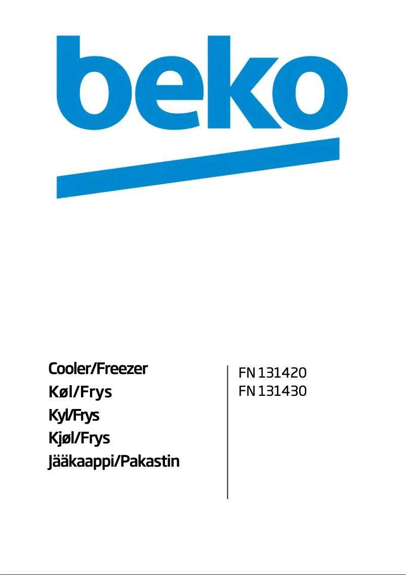 Page 1 de la notice Manuel utilisateur Beko FN 131430