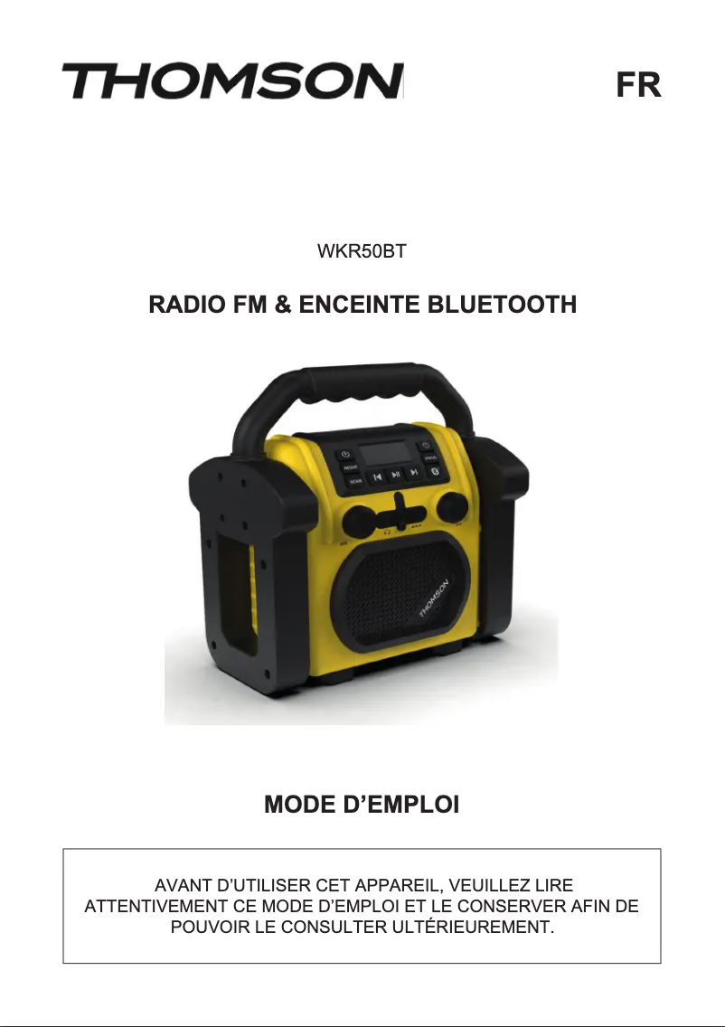 Page n°1 - Manuel utilisateur Thomson WKR50BT