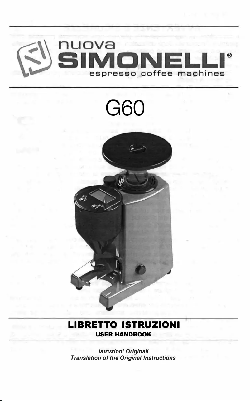 Page n°1 - Manuel utilisateur Nuova Simonelli G60
