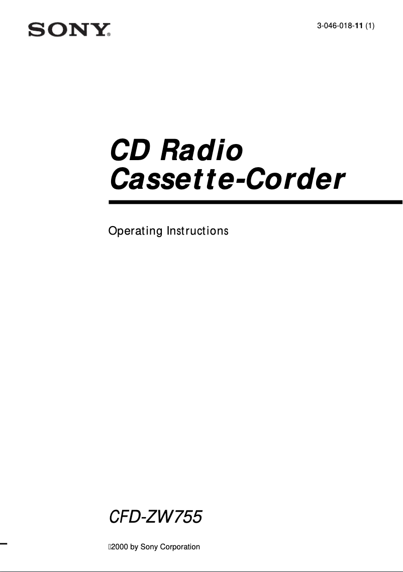 Image de la première page du manuel de l'appareil CFD-ZW755