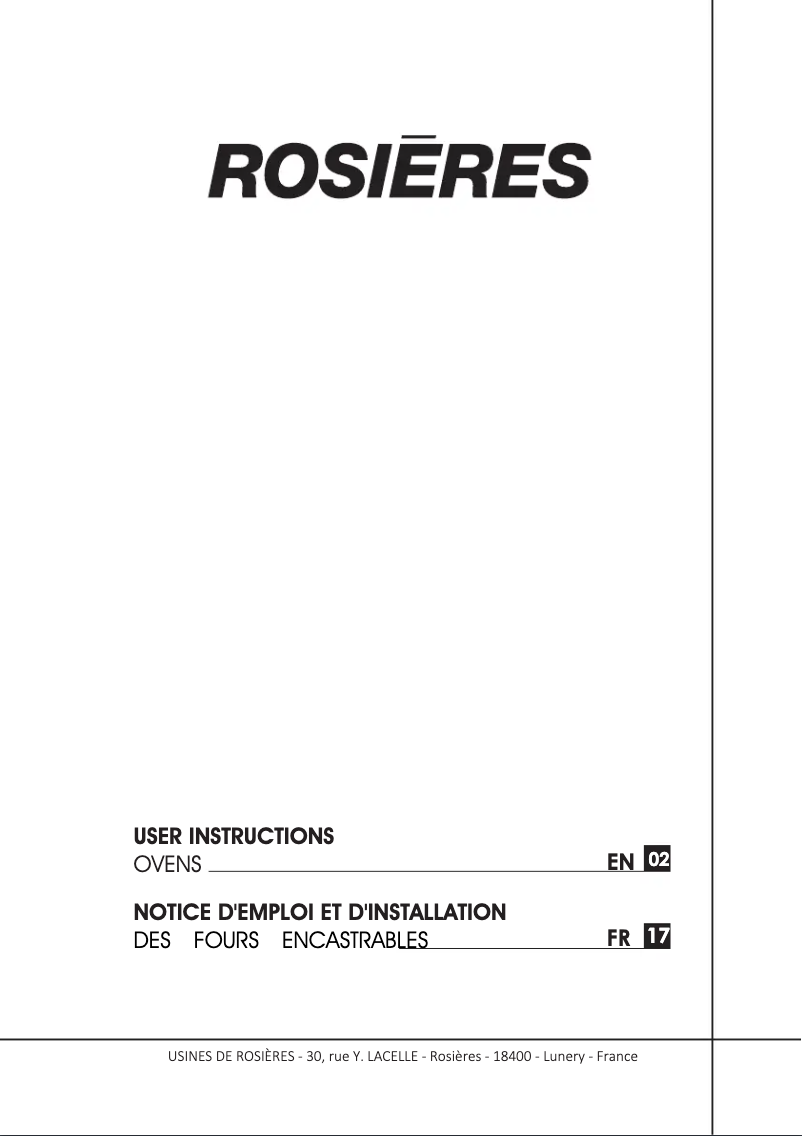 Página 1 del manual Manual de usuario Rosieres RFVS77/E