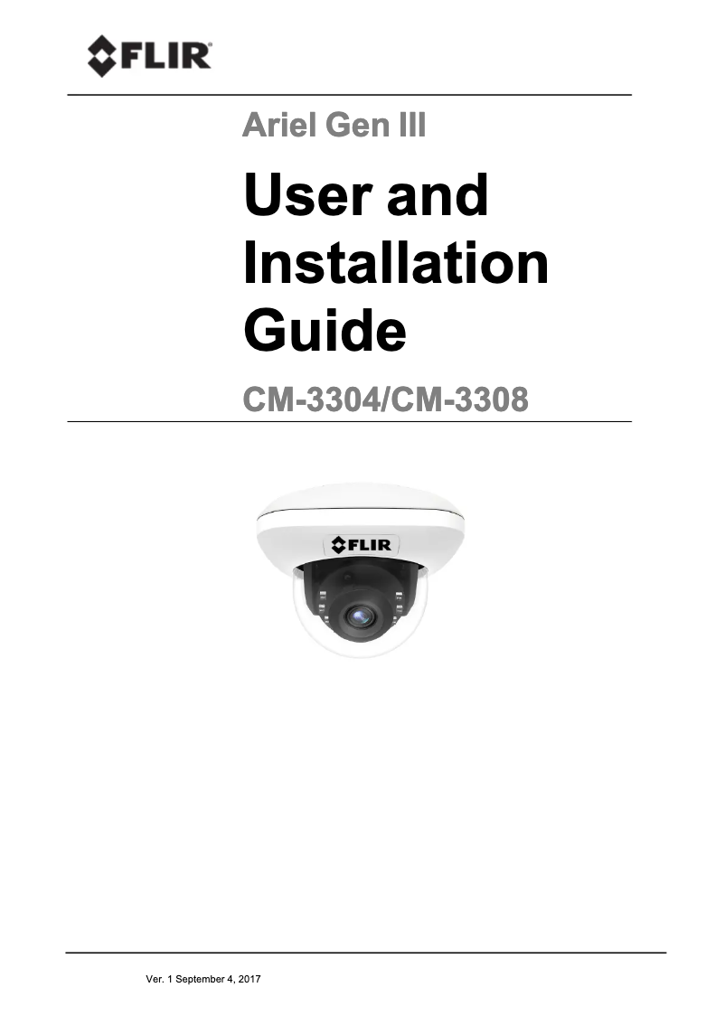 Page 1 de la notice Manuel utilisateur FLIR Ariel CM-3308