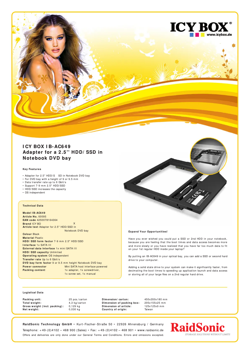 Page n°1 - Fiche technique Icy Box IB-AC649