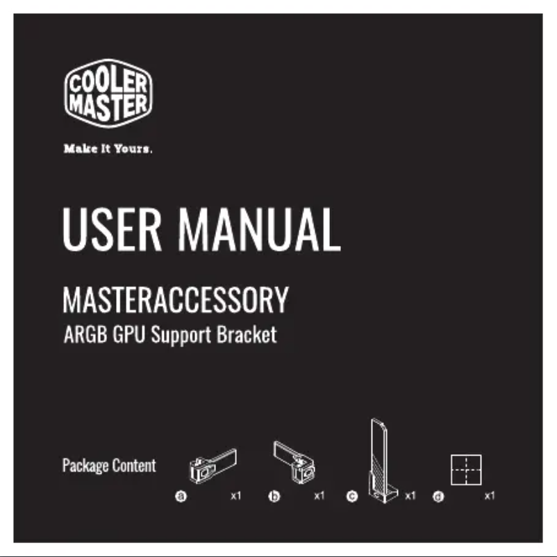 Page 1 de la notice Manuel utilisateur Cooler Master ARGB GPU Support Bracket