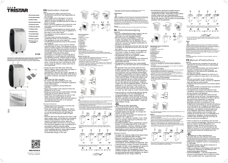 Page 1 de la notice Manuel utilisateur TriStar AT-5468