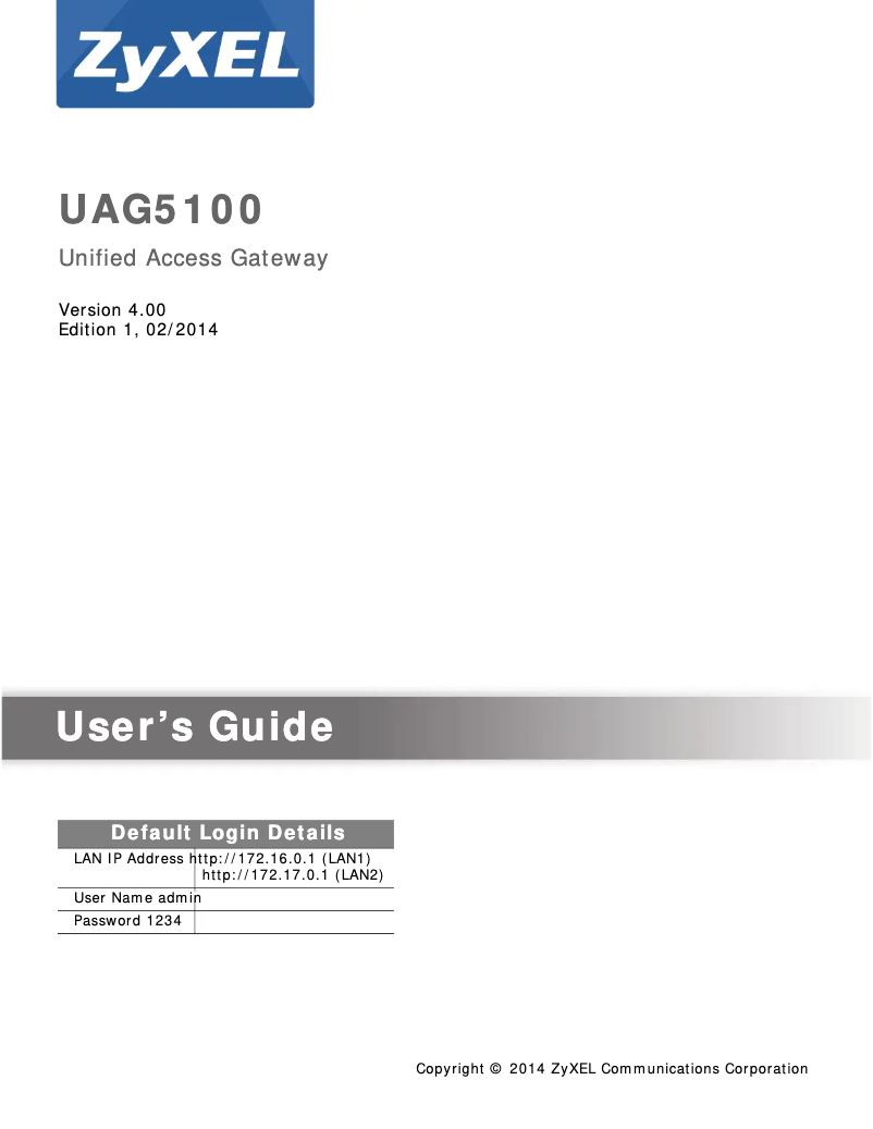 Page n°1 - Manuel utilisateur ZyXEL iCard 300U UAG5100