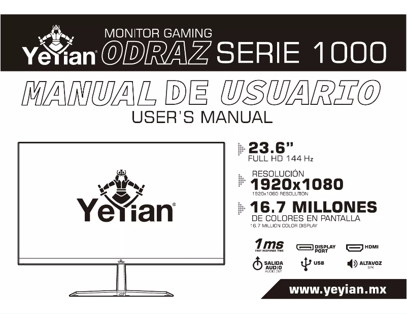 Page 1 de la notice Manuel utilisateur Yeyian Odraz Serie 1000