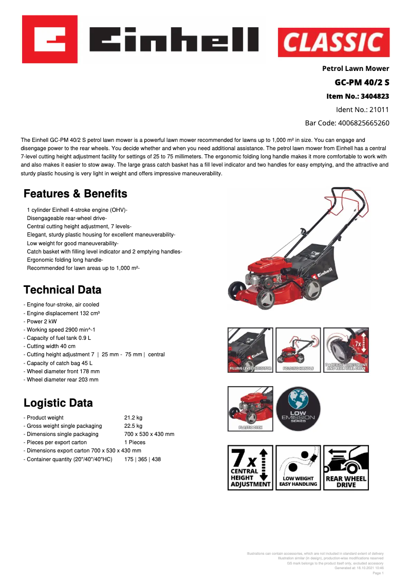 Image de la première page du manuel de l'appareil GC-PM 40/2 S