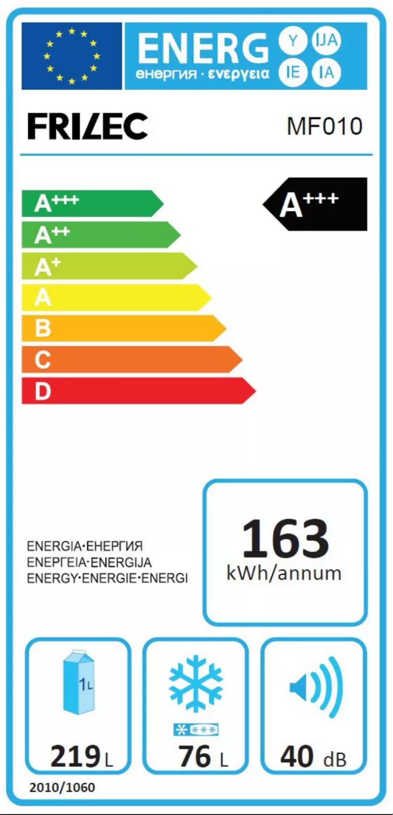 Page 1 de la notice Manuel utilisateur Frilec MF010