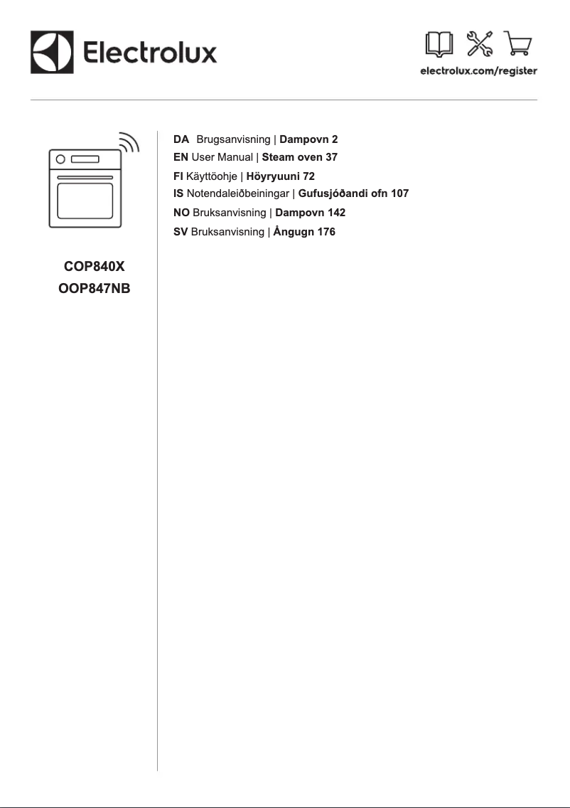 Page 1 de la notice Manuel utilisateur Electrolux OOP847NB