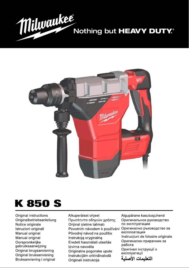 Page n°1 - Manuel utilisateur Milwaukee K 850 S