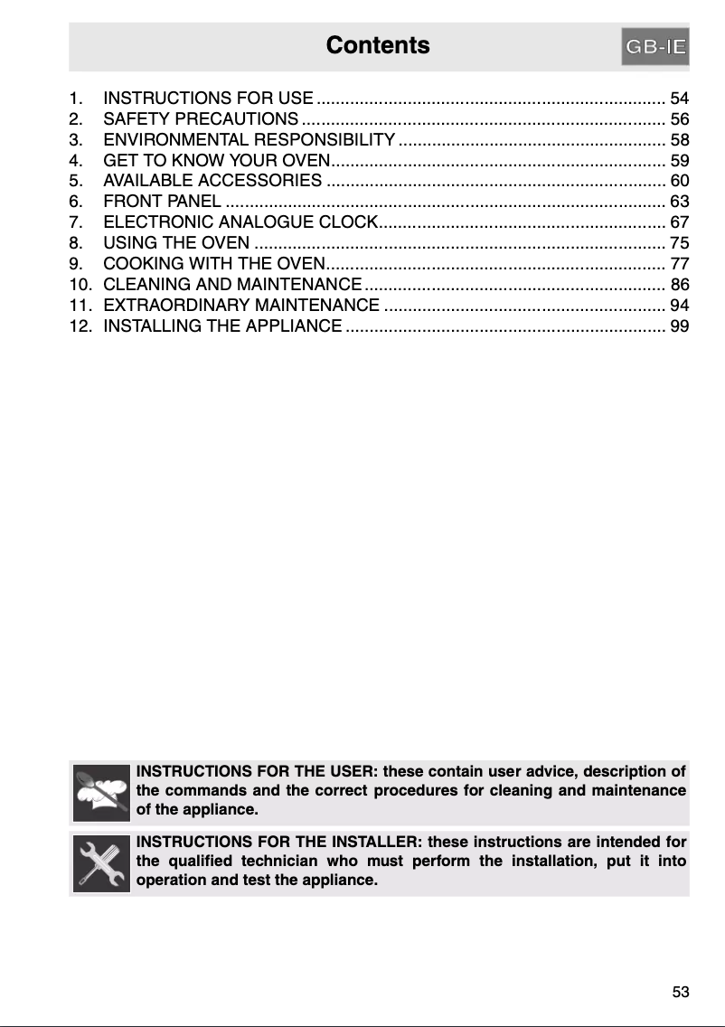 Page 1 de la notice Manuel utilisateur Smeg SC399X-8