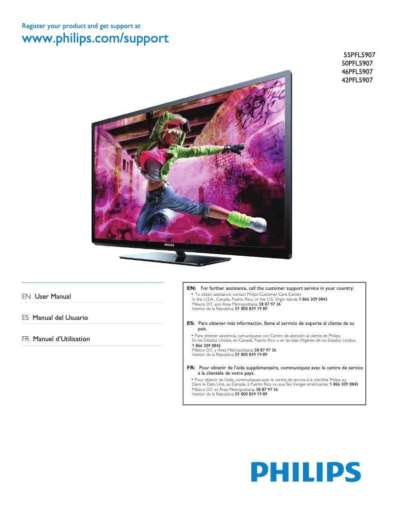 Page 1 de la notice Manuel utilisateur Philips 50PFL5907