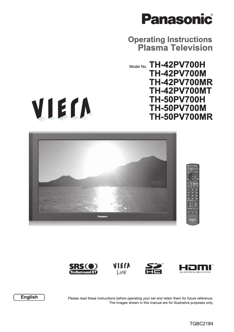 Page 1 de la notice Manuel utilisateur Panasonic Viera TH-50PV700MR