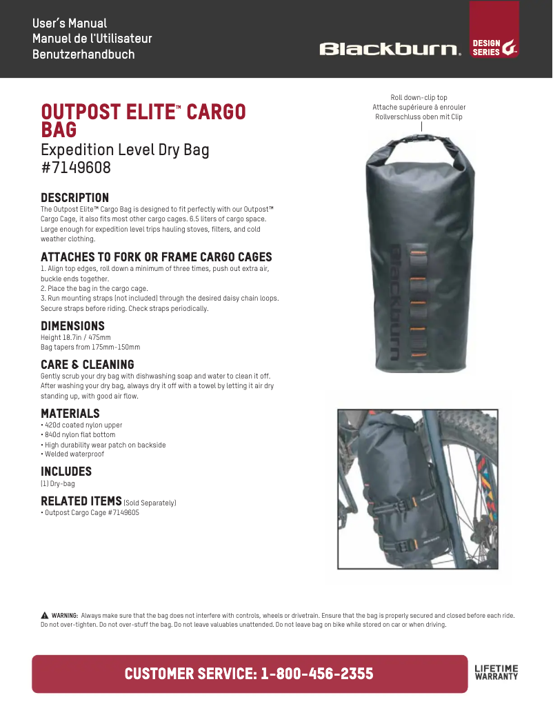 Image de la première page du manuel de l'appareil Outpost Elite