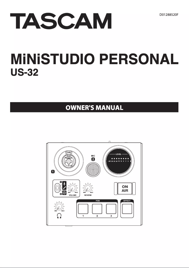 Página 1 del manual Manual de usuario Tascam MiNiSTUDIO Personal US-32