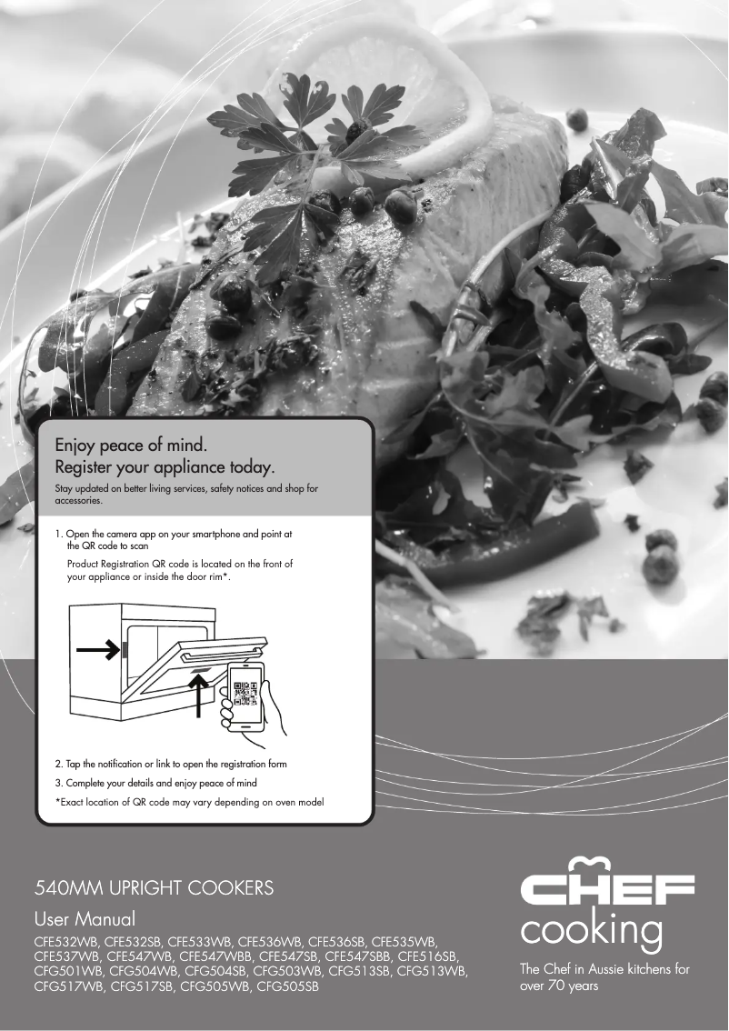 Página 1 del manual Manual de usuario Chef CFE547SBB