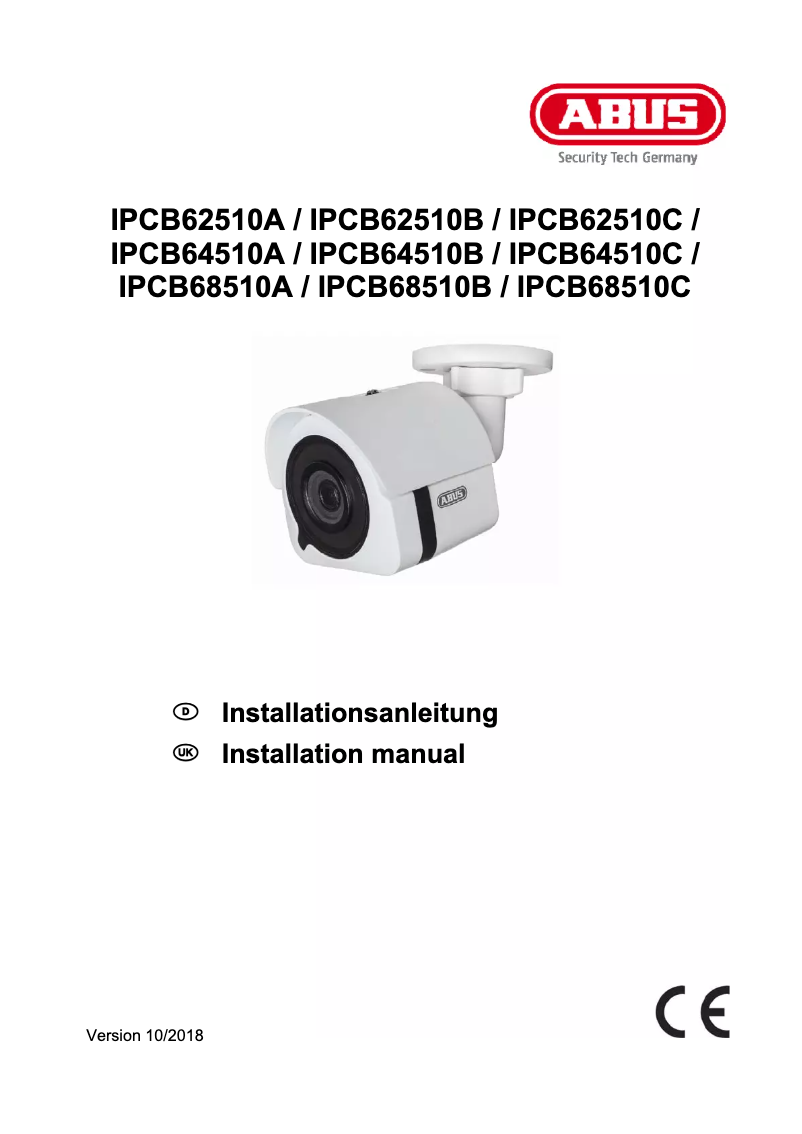 Image de la première page du manuel de l'appareil IPCB68510A