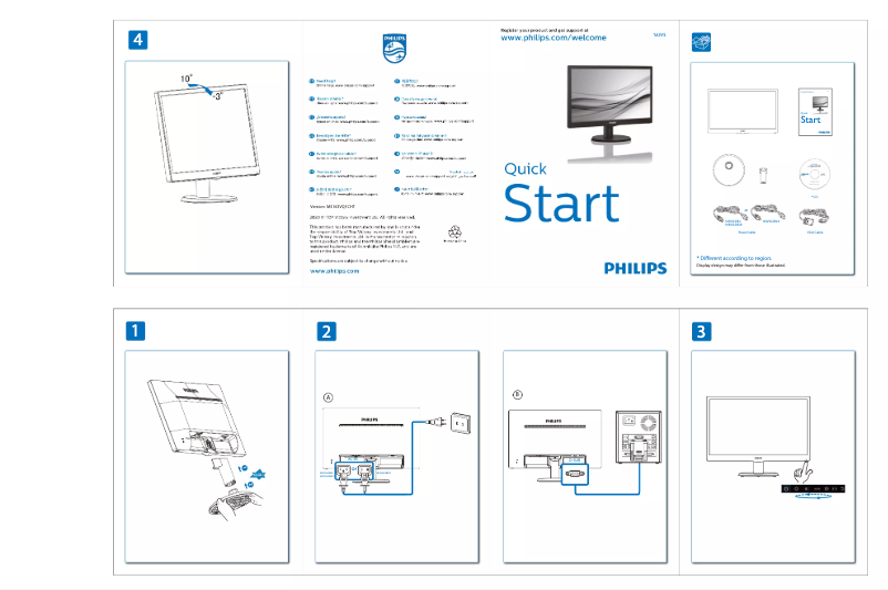 Page 1 de la notice Guide de démarrage rapide Philips 163V5LSB2
