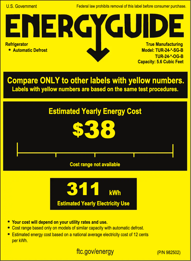Page n°1 - Label énergétique True TUR-24-R-SG-C