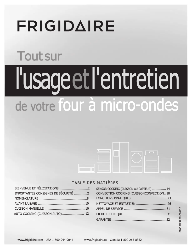 Página 1 del manual Manual de usuario Frigidaire FGMV153CLB