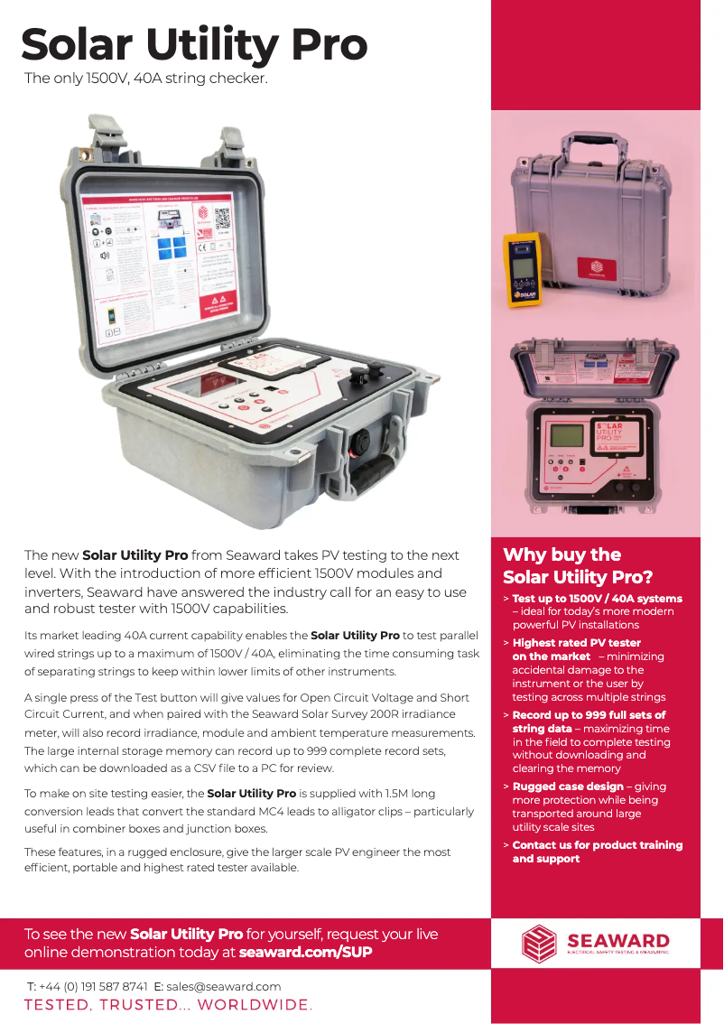 Image de la première page du manuel de l'appareil Solar Utility Pro