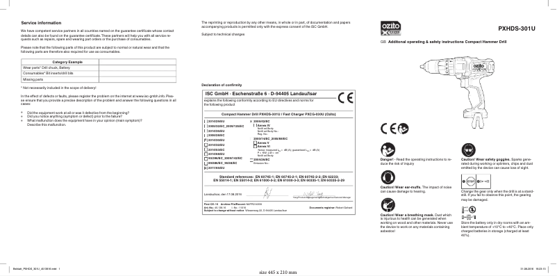 Image de la première page du manuel de l'appareil PXHDK-200U