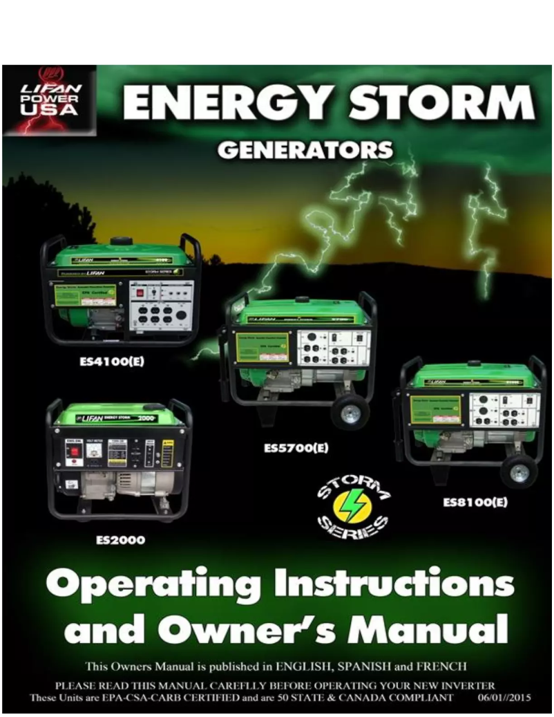 Page n°1 - Manuel utilisateur Lifan Energy Storm 8100E