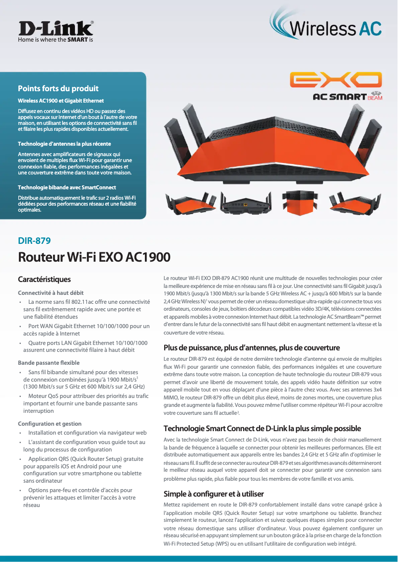 Page 1 de la notice Fiche technique D-Link DIR-879