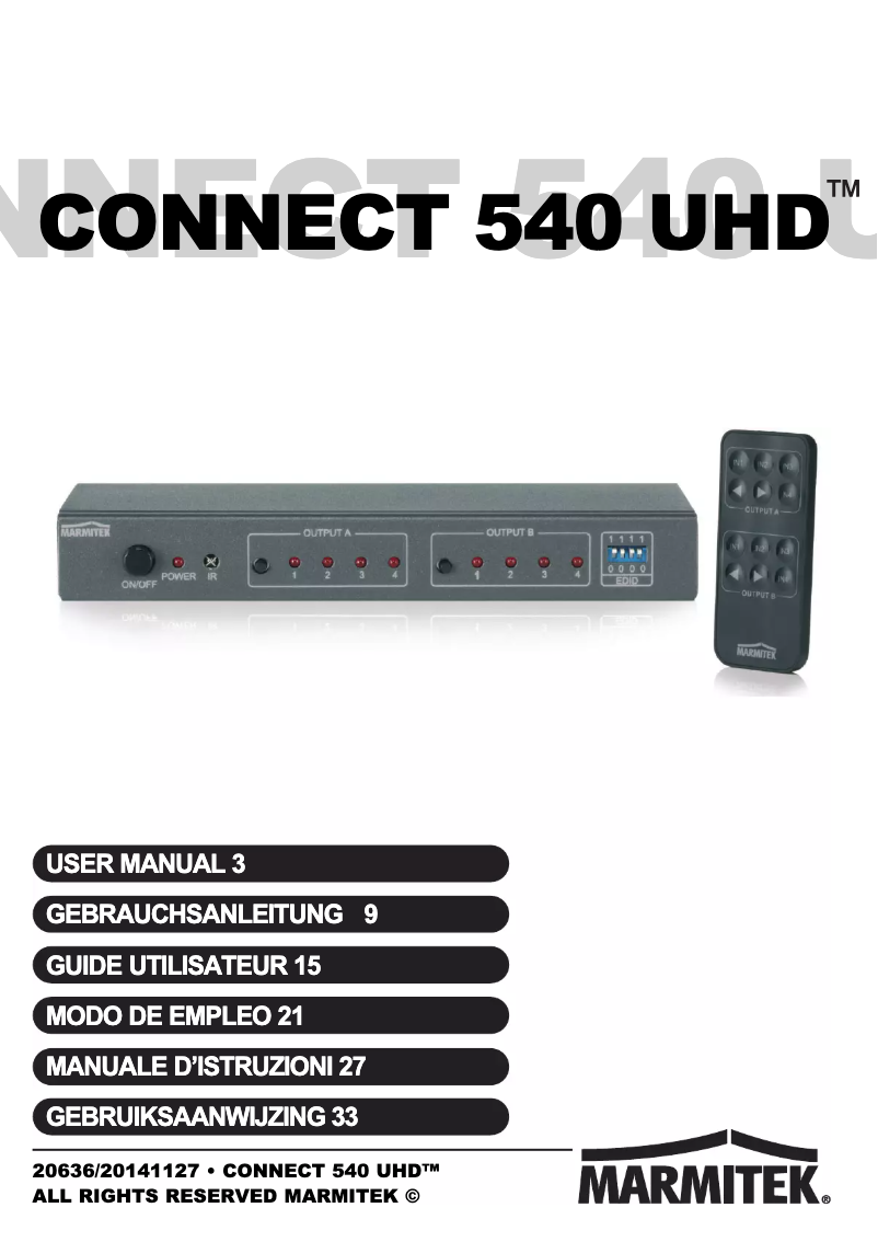 Image de la première page du manuel de l'appareil Connect 540 UHD